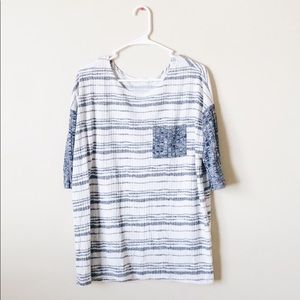 Striped blue and white top